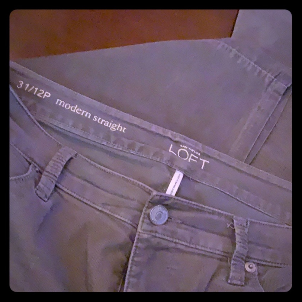 Ann Taylor LOFT 12P Corduroys GRAY